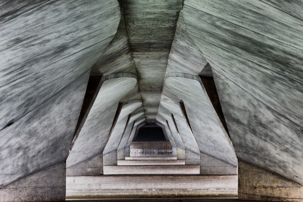 Architectural Concrete Tunnel by Martin Fleckenstein — canvas wall art