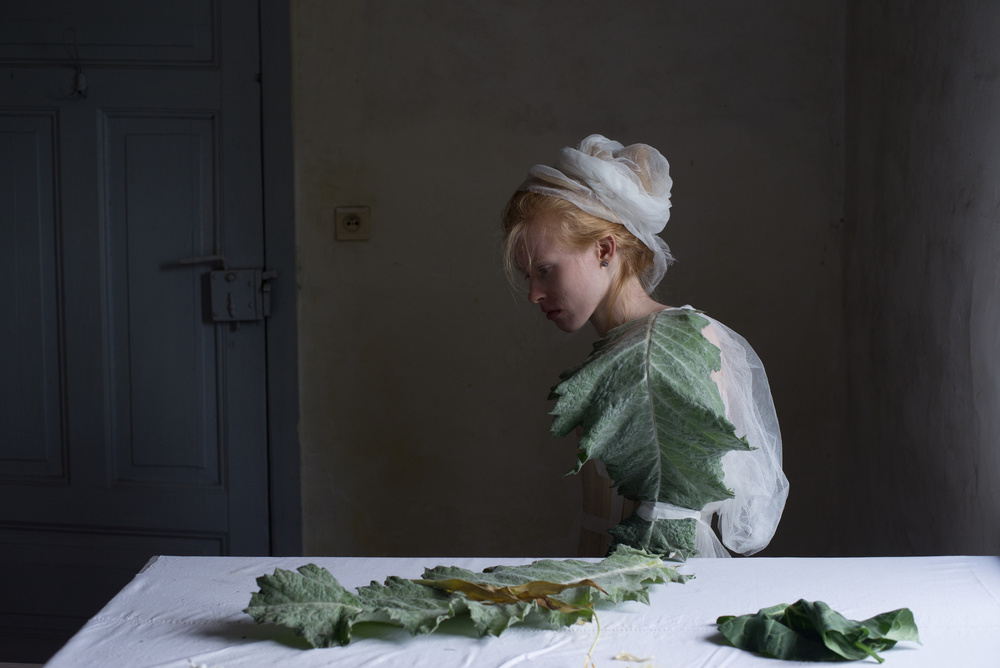 Ethereal Woman With Leaves by Małgorzata Masarz — canvas wall art