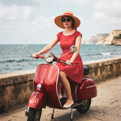 The Girl On the Red Scooter