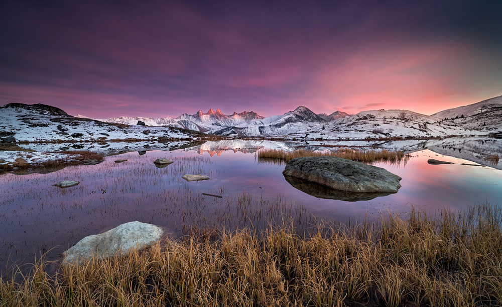 Purple Mountain Twilight by Álvaro Pérez &amp Jose M. Pérez. Brothers — canvas wall art