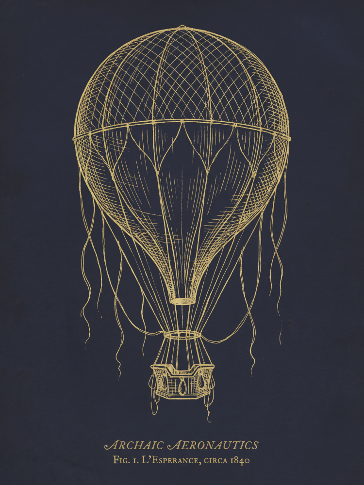 Vintage Hot Air Balloon by Andreas Magnusson — canvas wall art