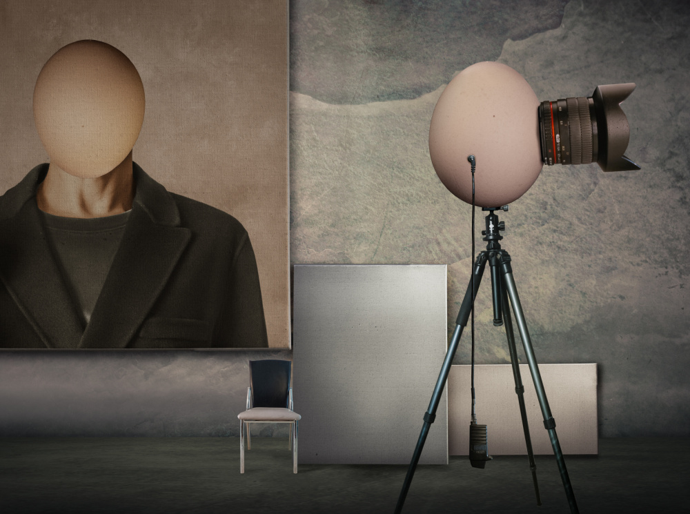 Egg Head Portrait Studio by Biao Huang — canvas wall art