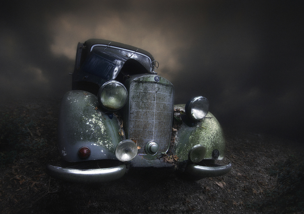 Moody Vintage Automobile by Holger Droste — canvas wall art