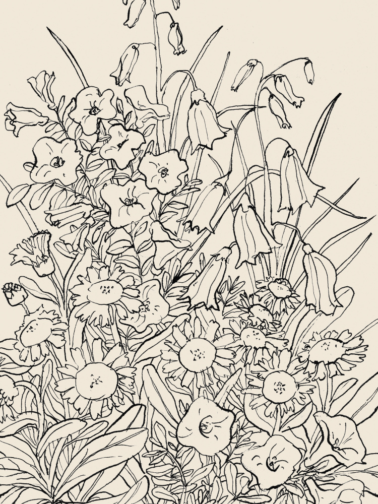 Wild Garden Flowers by Catalina Somolinos — canvas wall art