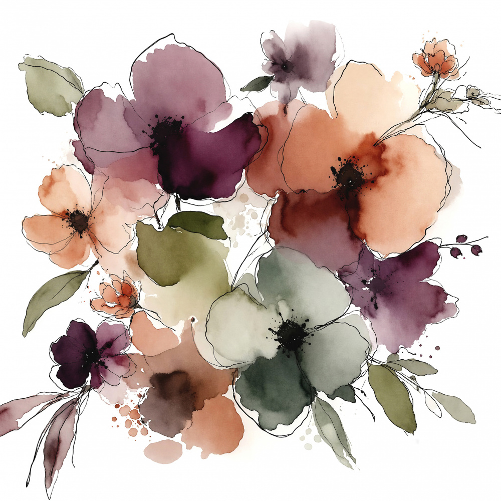 Muted Floral Bouquet by Natalie Bruns — canvas wall art