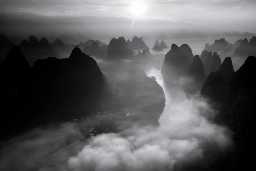 Misty Mountain Sunrise by Fabrizio Massetti — canvas wall art