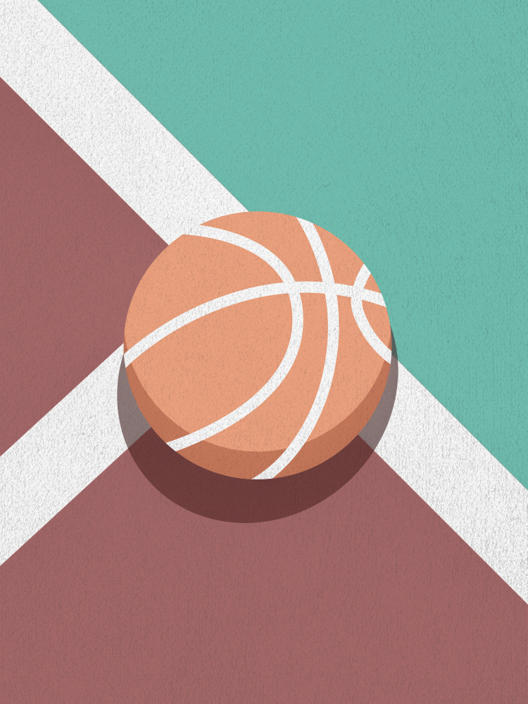 Basketball Court Play by Old Artists Studio IV — canvas wall art