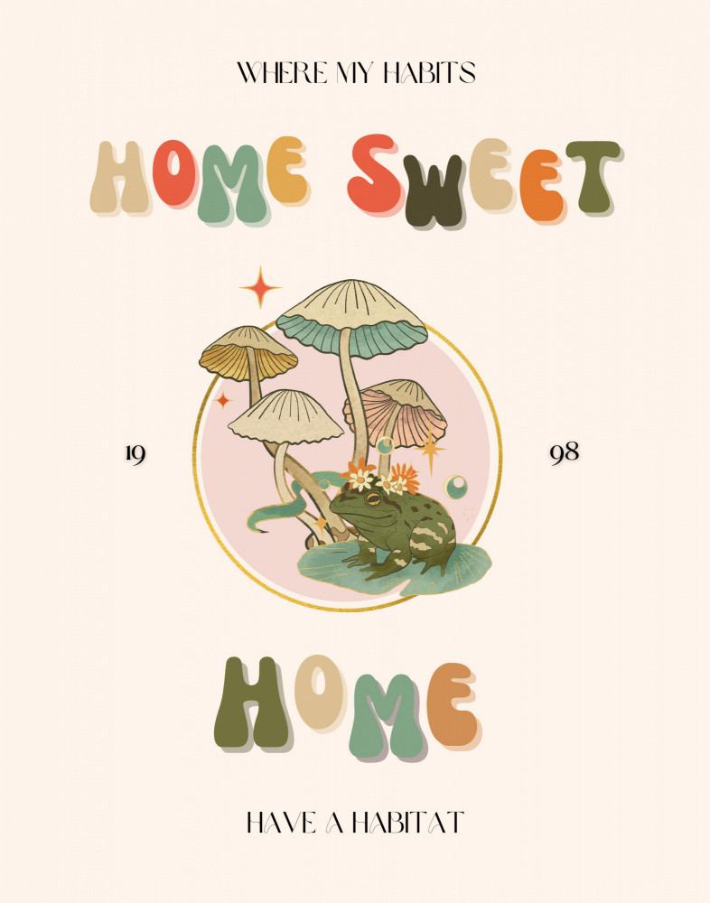 Home Sweet Frog Habitat by Nazma Khokhar — canvas wall art