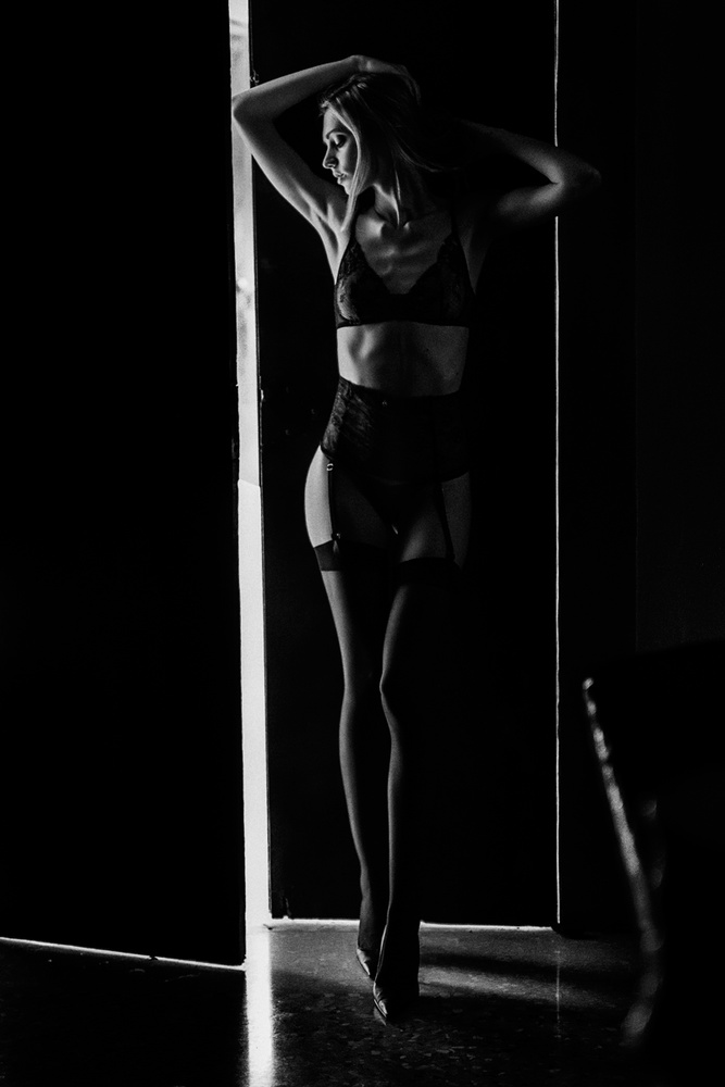Elegant Woman Posing by Fabrizio Micheli — canvas wall art