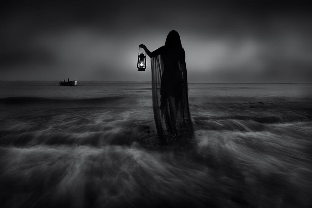 Mysterious Ocean Lantern by Maria Kaimaki — canvas wall art