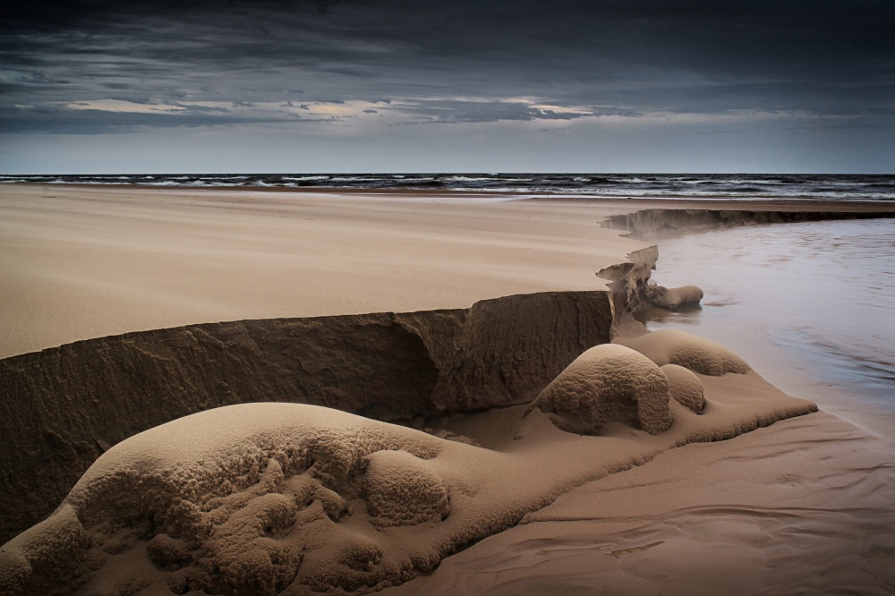 Dramatic Coastal Sands by Reinis Cīrulis — canvas wall art