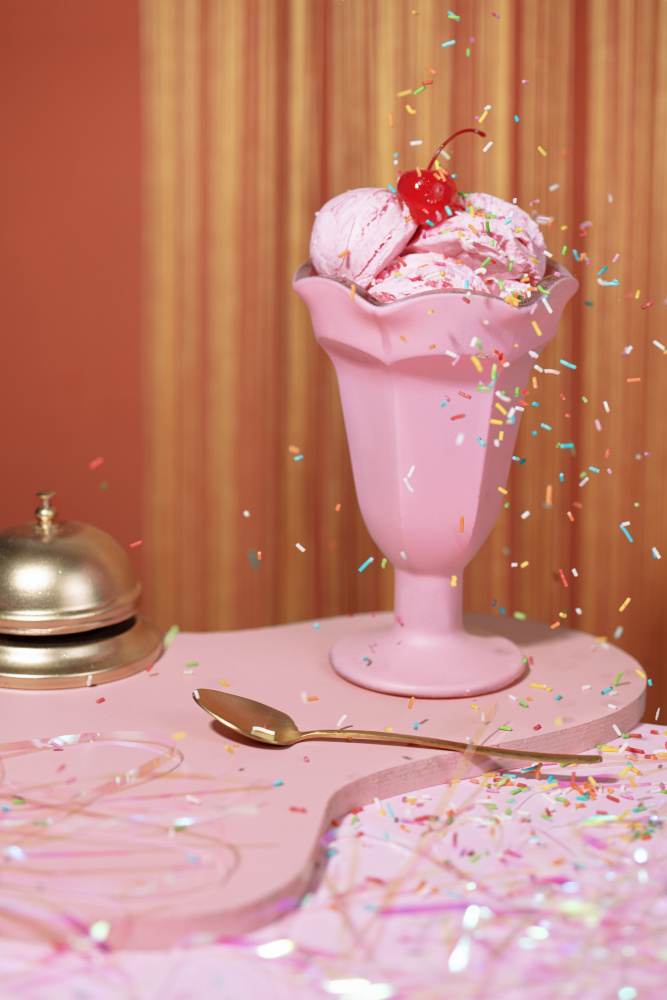 Pink Sundae Sprinkles by Julia Ramiro — canvas wall art