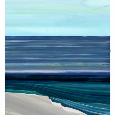 Deep Blue and Gold Abstract Seaview 2