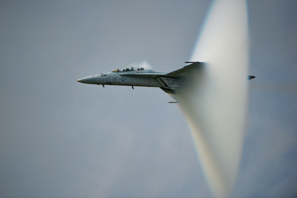 Fighter Jet Vapor Cone by Darek Siusta — canvas wall art