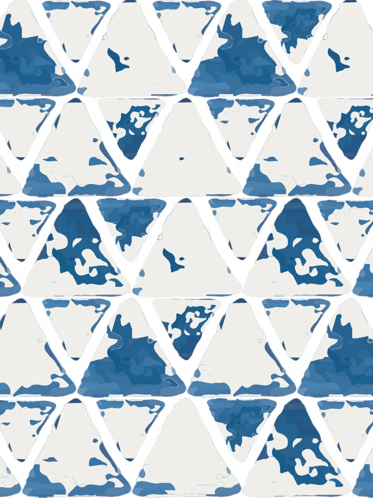 Indigo Geometric Triangles by Elizabeth C — canvas wall art