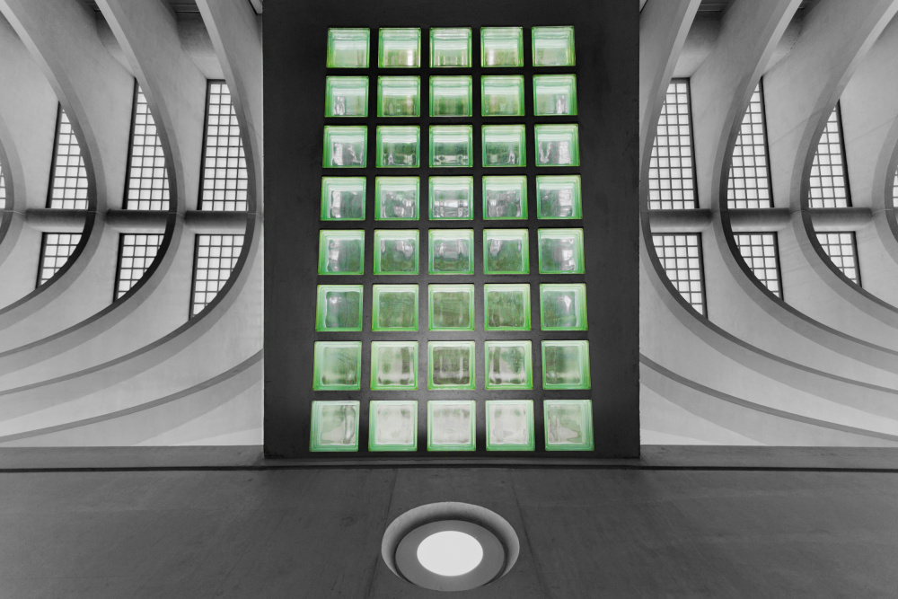Modern Green Grid Wall by Rolf Endermann — canvas wall art