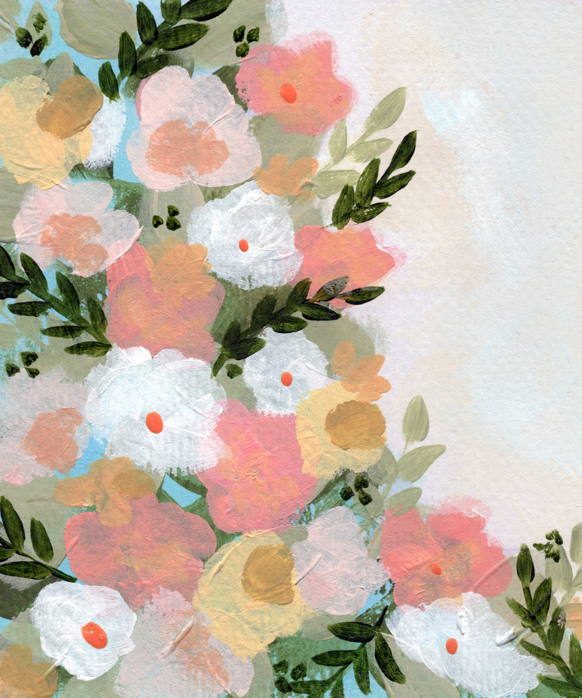 Blooming Pastel Garden by Shelley Hampe — canvas wall art