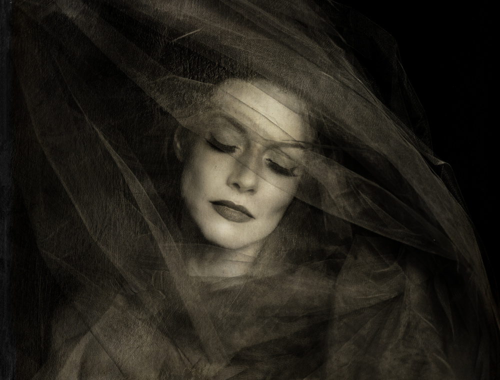 Dreamy Veiled Woman by Rachel Pansky — canvas wall art