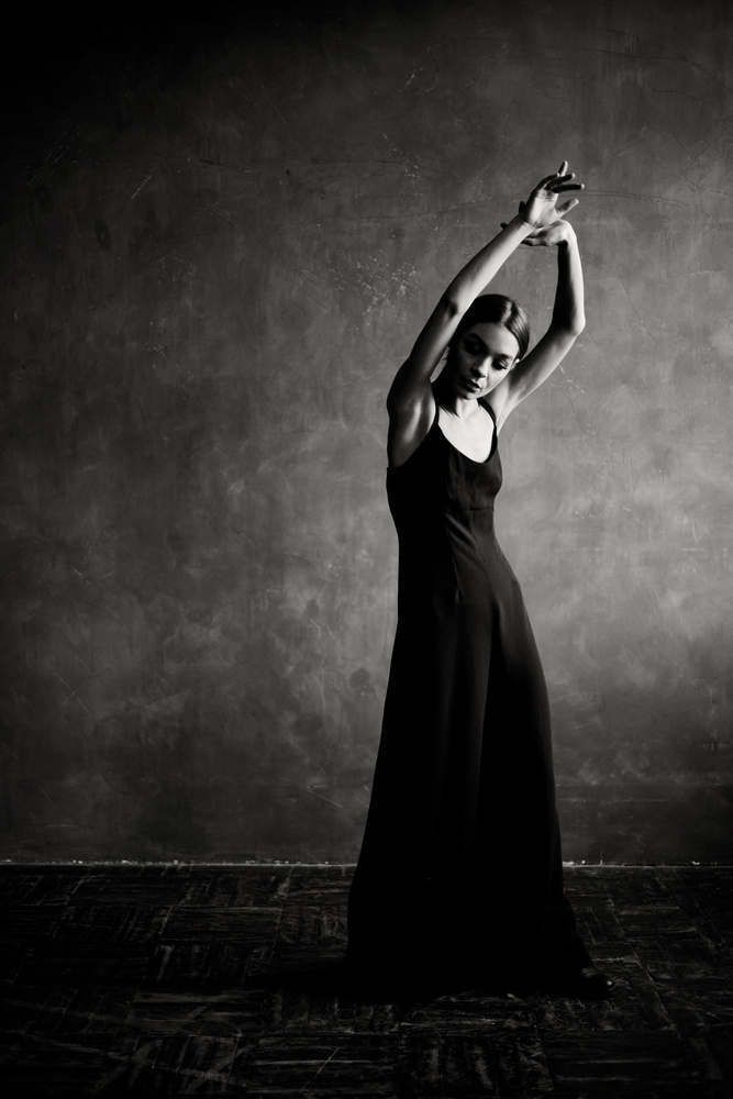 Monochrome Dancer's Grace by Photographer — canvas wall art