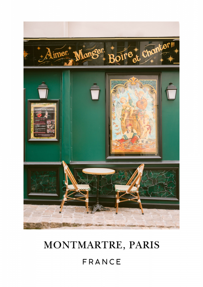 Montmartre Paris France Travel poster by Raisa Zwart — canvas wall art