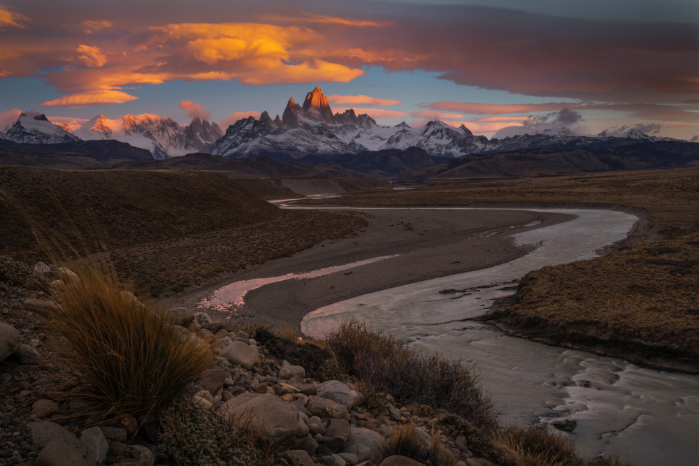 Fitz Roy Golden Sunrise by James S. Chia — canvas wall art