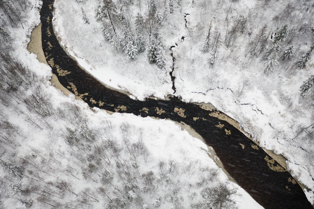 Winding Winter River by Andrey Snegirev — canvas wall art
