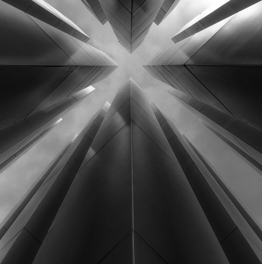 Geometric Building Perspective by Hiroaki Koga — canvas wall art
