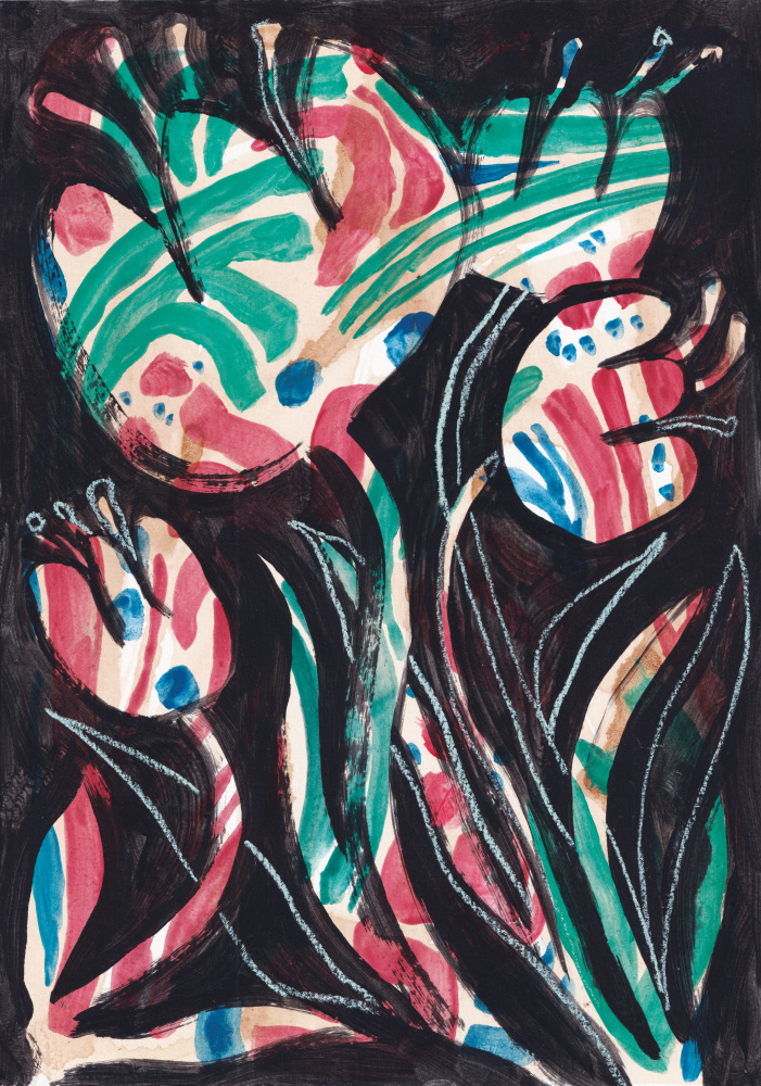 Vibrant Abstract Blooms by Catalina Somolinos — canvas wall art