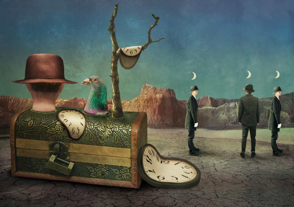 Melting Clock Desert Dream by Biao  Huang — canvas wall art