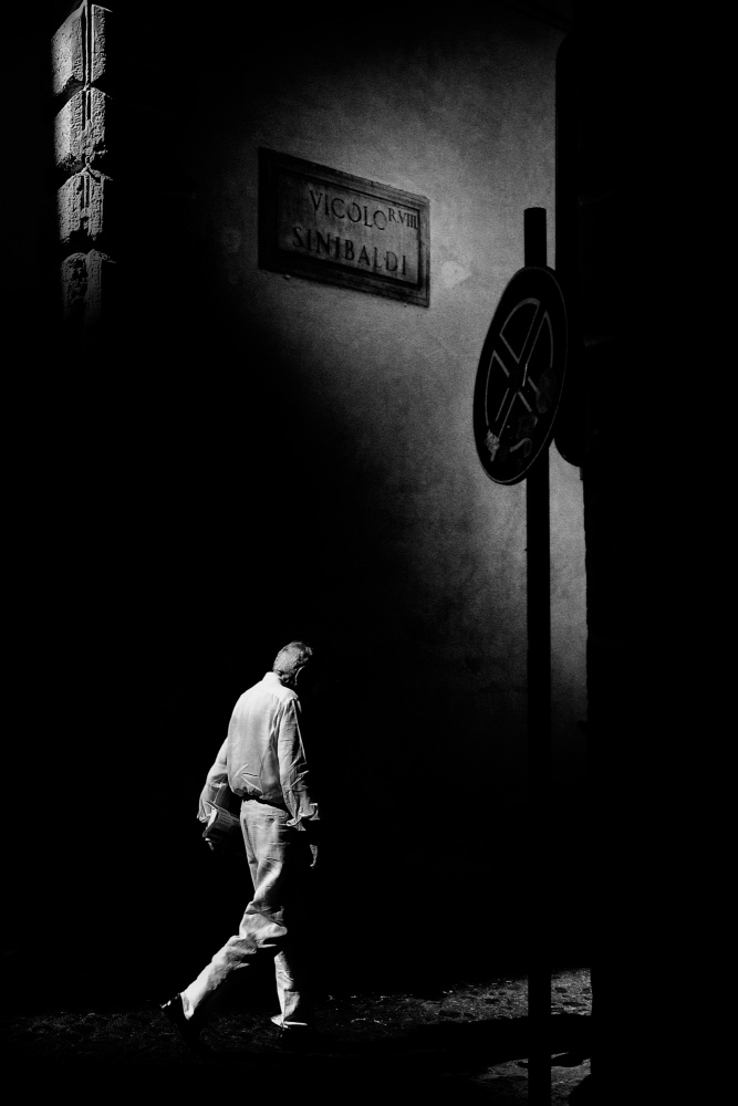 Man in Shadow Street by Antonio Grambone — canvas wall art