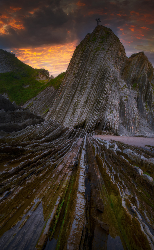 Layered Rock Sunset by joanaduenas — canvas wall art