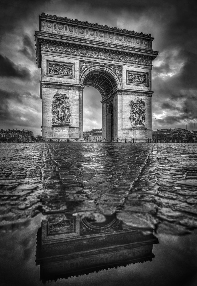 Arc de Triomphe Reflection by Adrian Lázare — canvas wall art