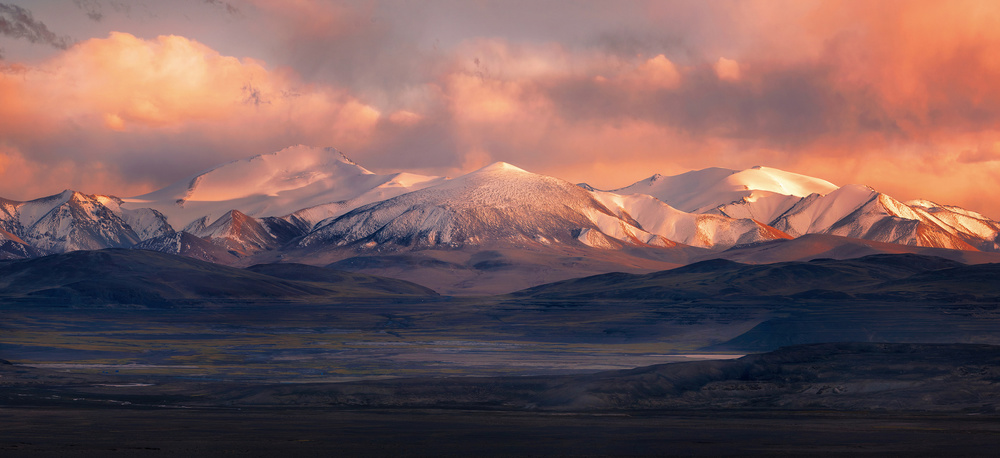 Snowy Peaks at Sunset by Selions（陈磊） — canvas wall art
