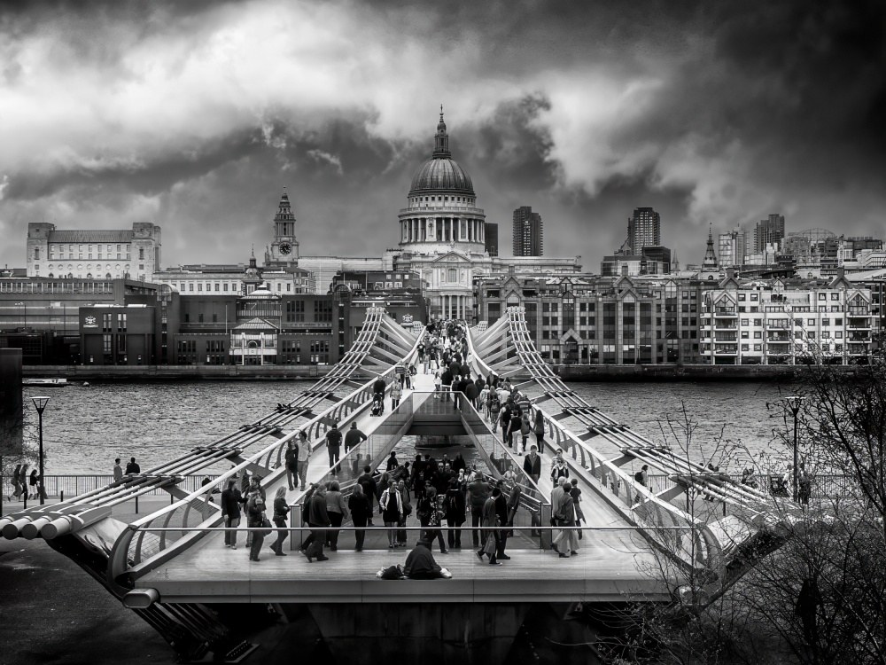 St Pauls Millennium Bridge by Angel Villalba — canvas wall art