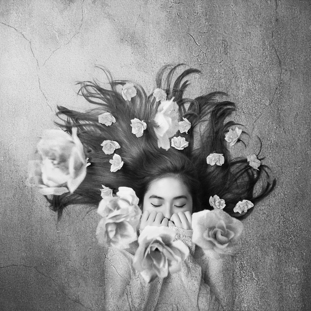 Serene Floral Embrace by Heru Sulistyono — canvas wall art