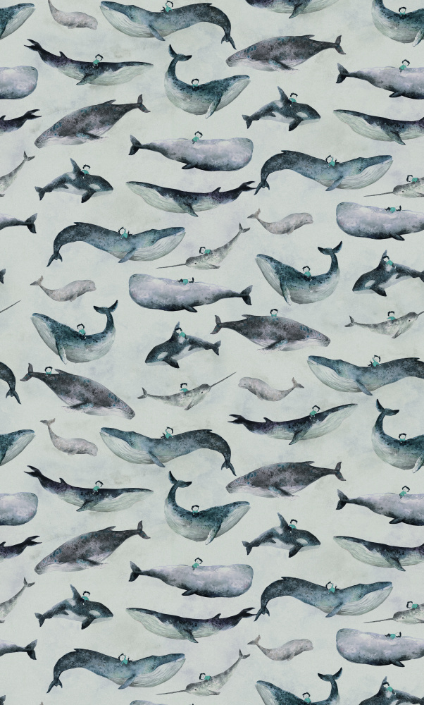 Whale Riders Ocean Adventure by Hendon Lane — canvas wall art