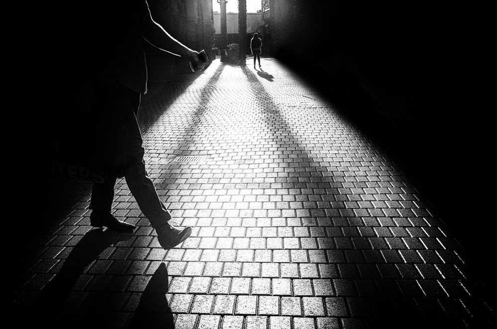 Walking Through City Light by Tina Kim — canvas wall art