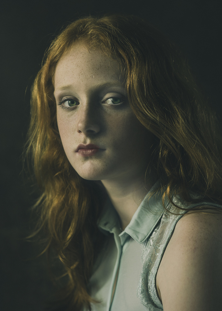 Pensive Redhead Portrait by Jacob Tuinenga — canvas wall art