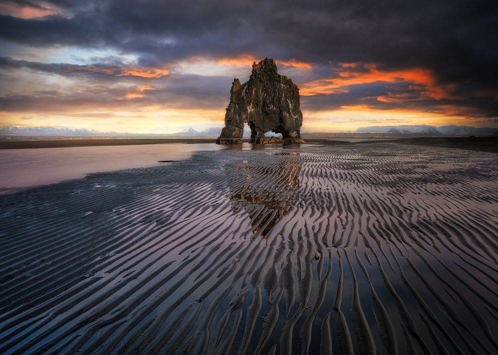 Majestic Sea Stack Sunset by joanaduenas — canvas wall art