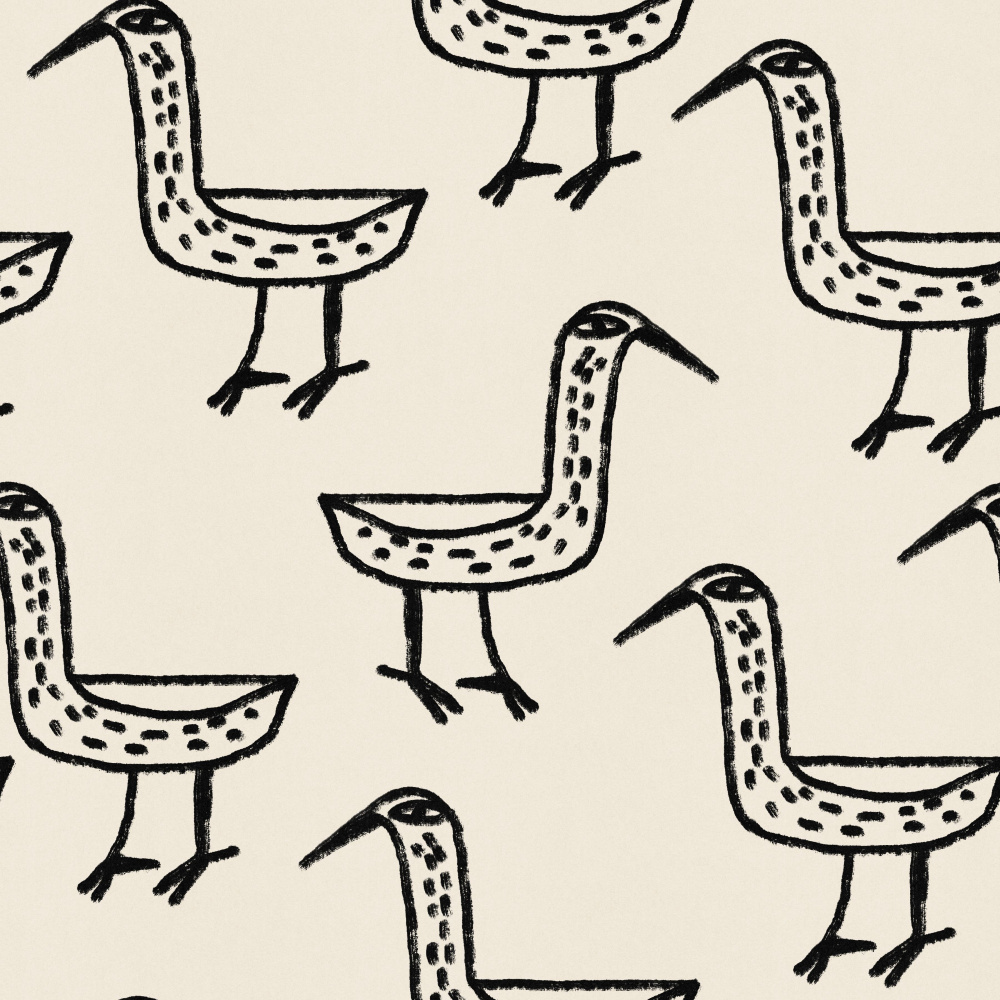 Folk Art Bird Pattern by Raipa Studio — canvas wall art