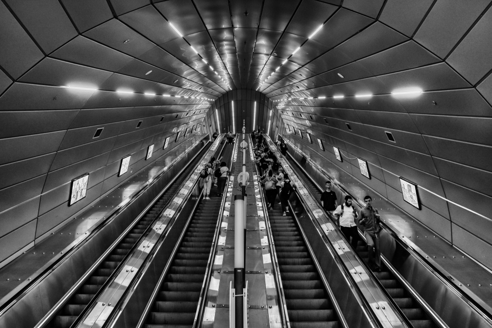 Escalators by Joshua Raif — canvas wall art