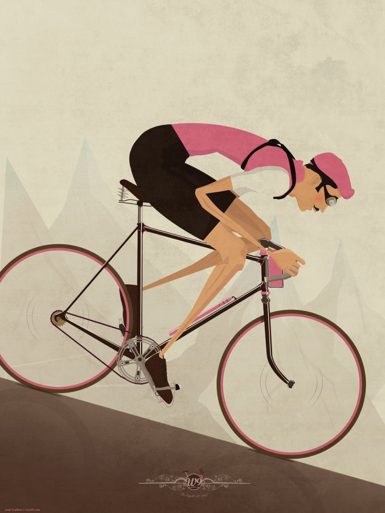 Uphill Cyclist by Wyatt 9 — canvas wall art