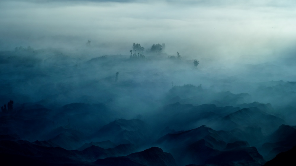 Misty Mountain Landscape by Rudi Gunawan — canvas wall art