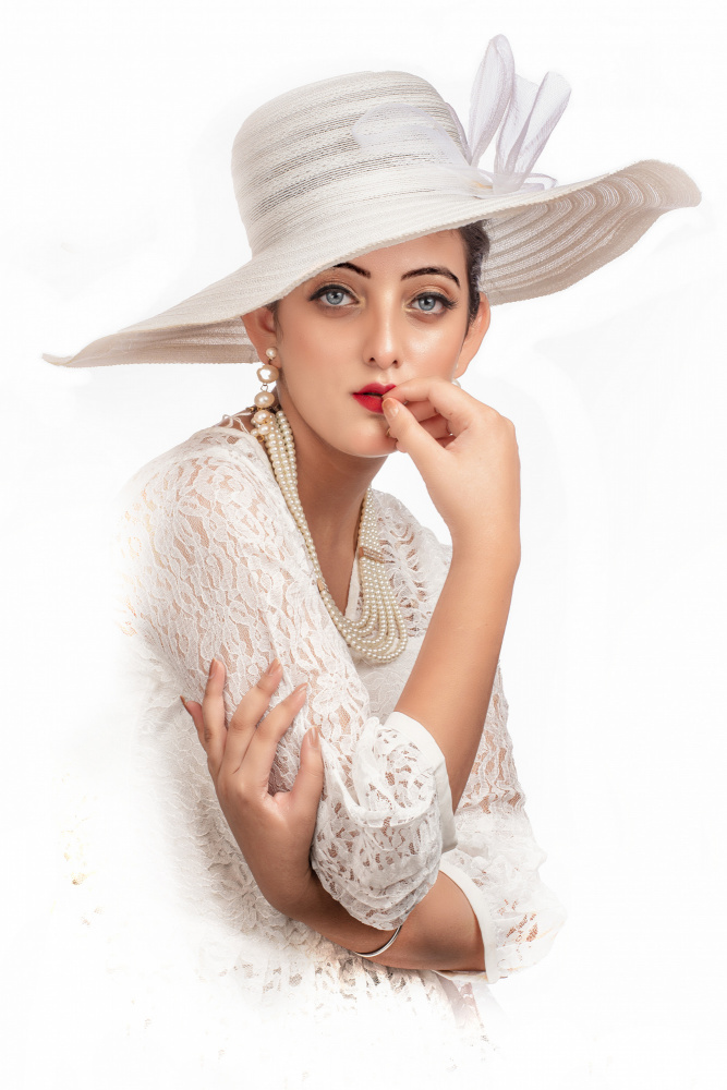 PRINCESS WITH HAT by DEBASISH CHATTOPADHYAY — canvas wall art