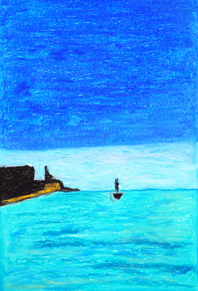 Vibrant Blue Seascape by Viktoriia Saunina — canvas wall art