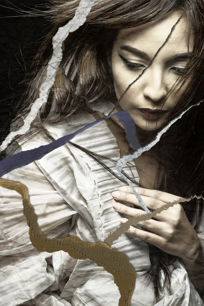 Melancholy Woman Portrait by Tuchi Imperial — canvas wall art