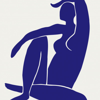 Blue Sitting Figure