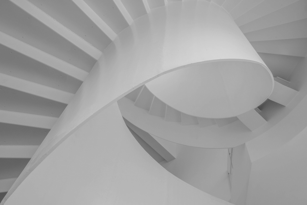 Elegant Spiral Staircase by Joshua Raif — canvas wall art