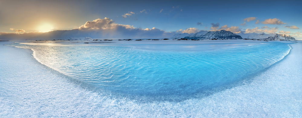 Blue Lagoon Winter Sun by Burger Jochen — canvas wall art