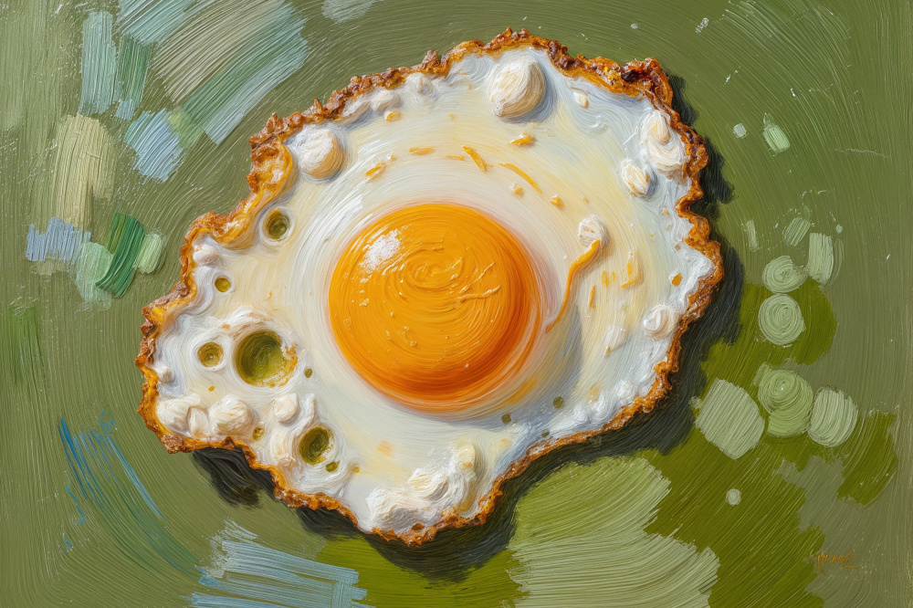 Golden Fried Egg by Neetesh Kumar — canvas wall art